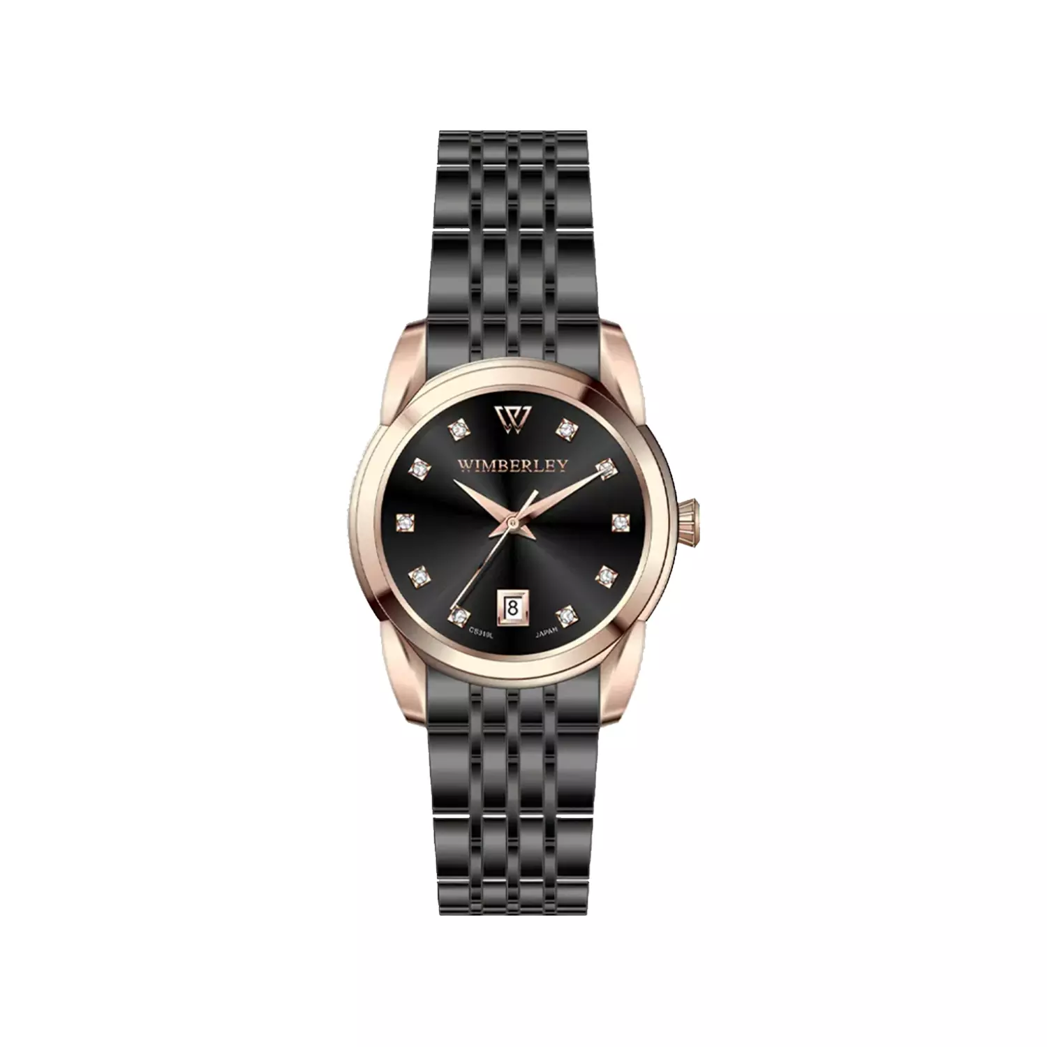 Wimberley-Watch-Code-WB-CS319L-Z1-1.webp ساعت مچی ویمبرلی زنانه فلزی مشکی قاب رزگلد WB-CS319L-Z - Image 1