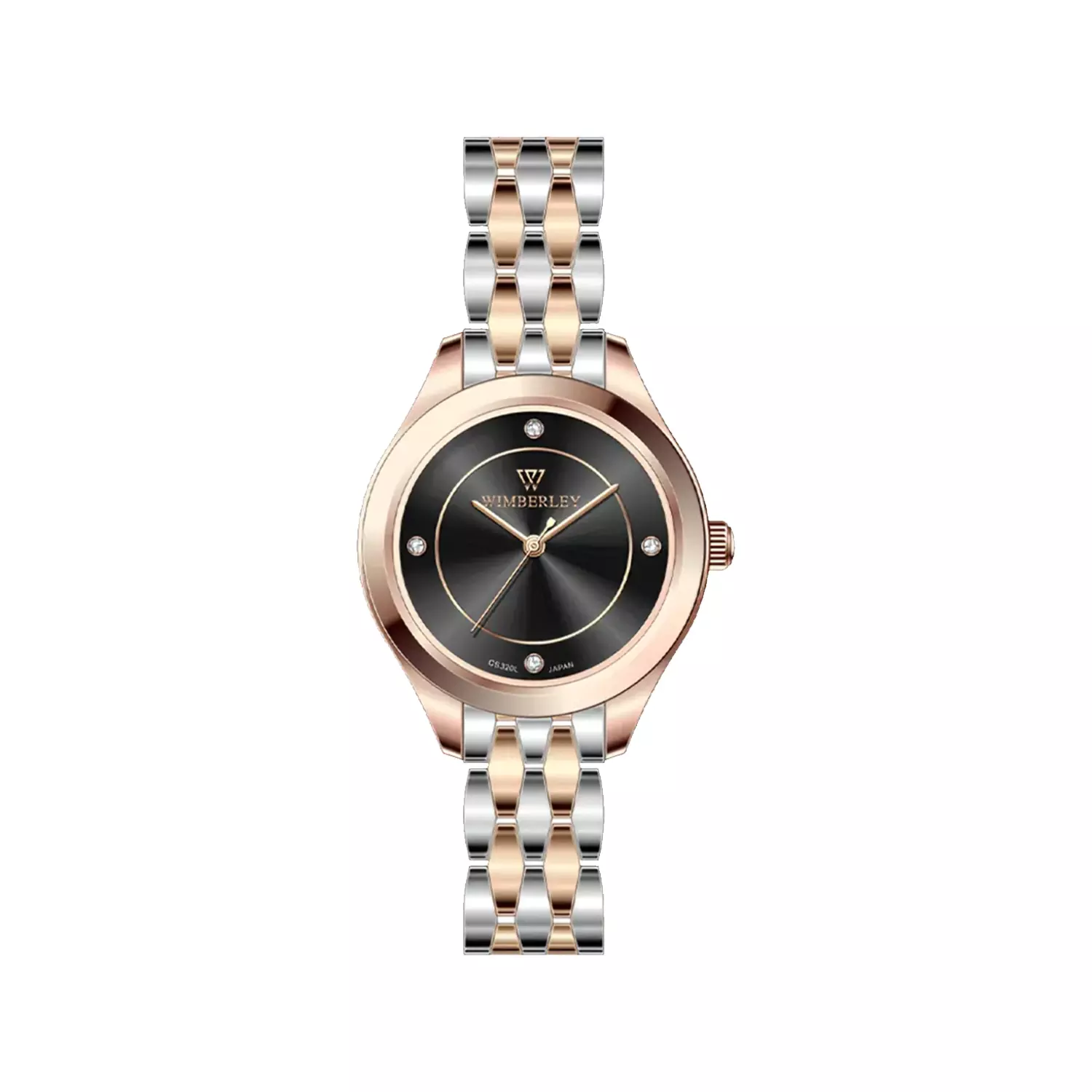 Wimberley-Watch-Code-WB-CS320L-A21-1.webp ساعت عقربه ای ویمبرلی زنانه فلزی نقره ای رزگلد WB-CS320L-A2 - Image 1