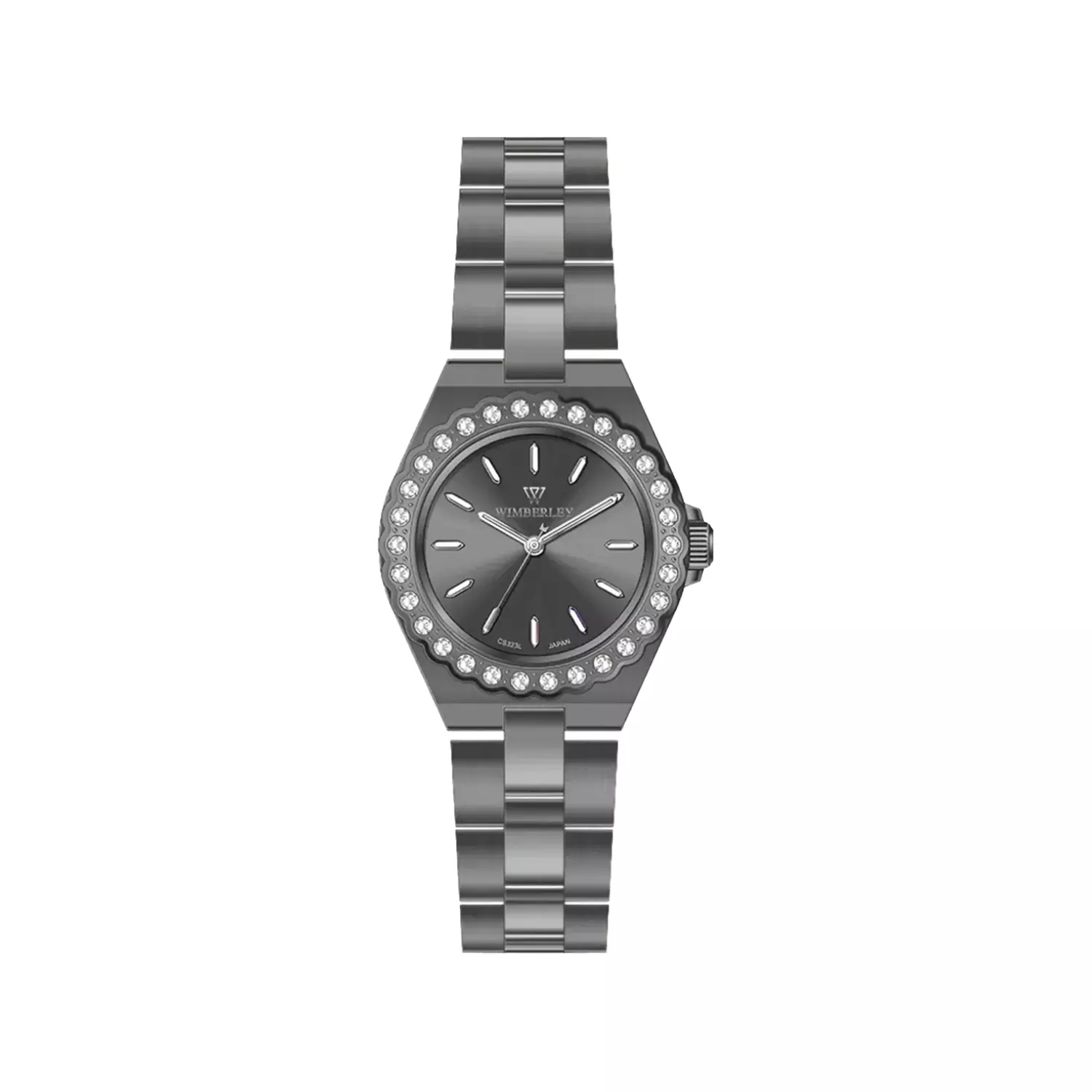 Wimberley-Watch-Code-WB-CS323L-Y1-1.webp ساعت مچی ویمبرلی زنانه فلزی گان قاب نگین دار WB-CS323L-Y - Image 1