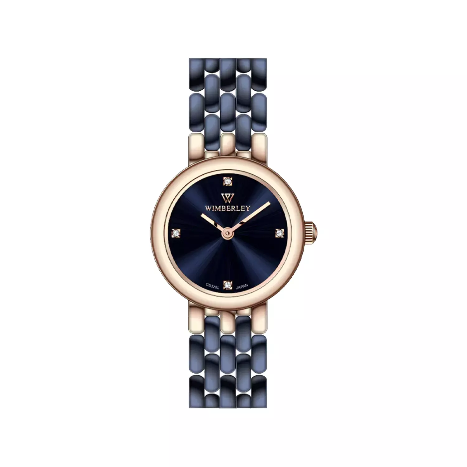 Wimberley-Watch-Code-WB-CS328L-W1-1.webp ساعت مچی ویمبرلی زنانه فلزی سرمه ای قاب طلایی WB-CS328L-W - Image 1