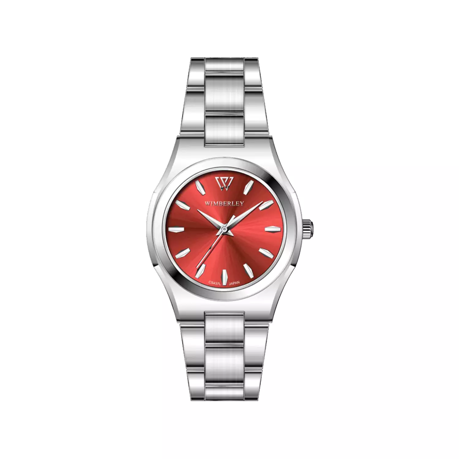 Wimberley-Watch-Code-WB-CS437L-E1-1.webp ساعت مچی ویمبرلی زنانه فلزی نقره ای صفحه قرمز WB-CS437L-E - Image 1