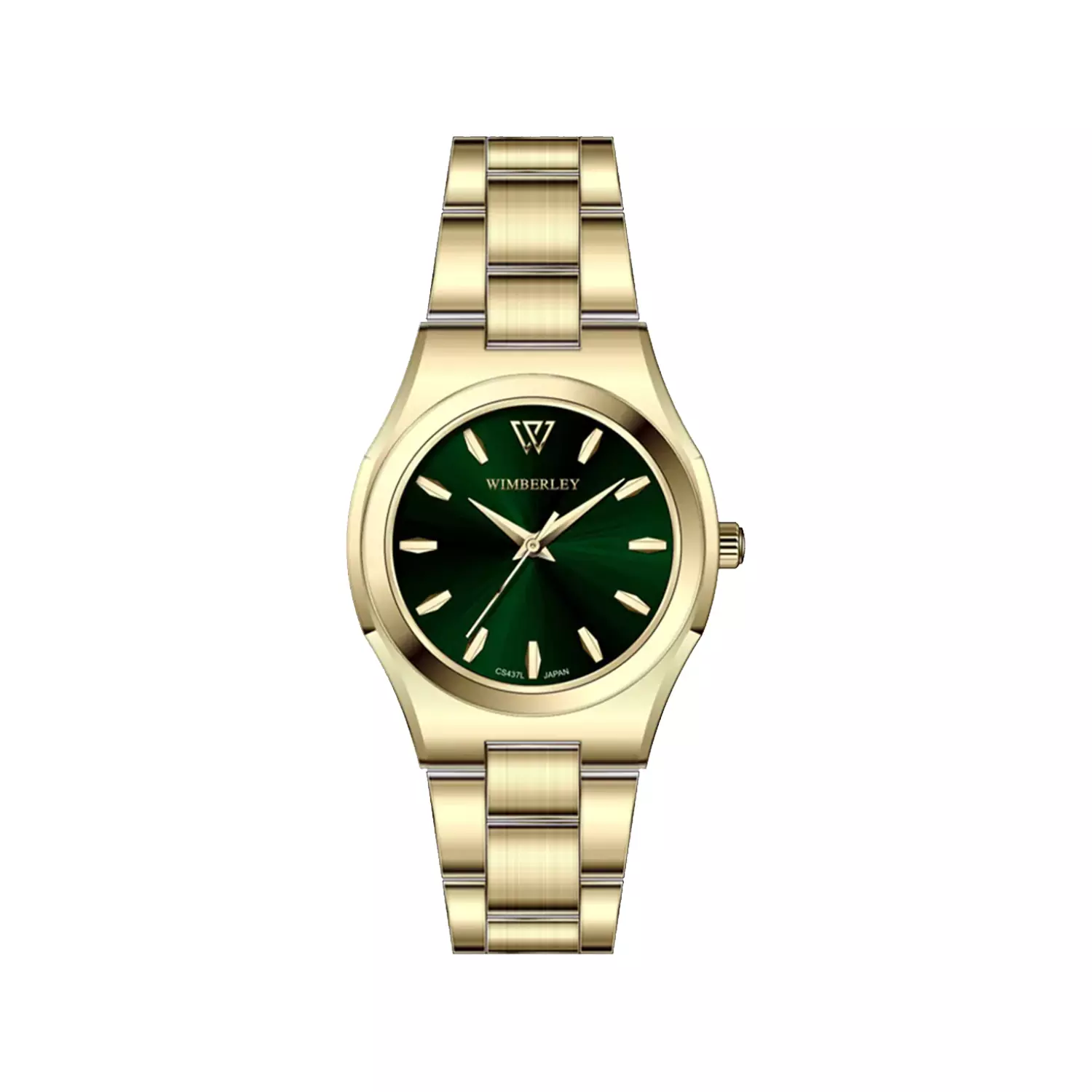 Wimberley-Watch-Code-WB-CS437L-P1-1.webp ساعت مچی ویمبرلی زنانه فلزی طلایی صفحه سبز WB-CS437L-P - Image 1