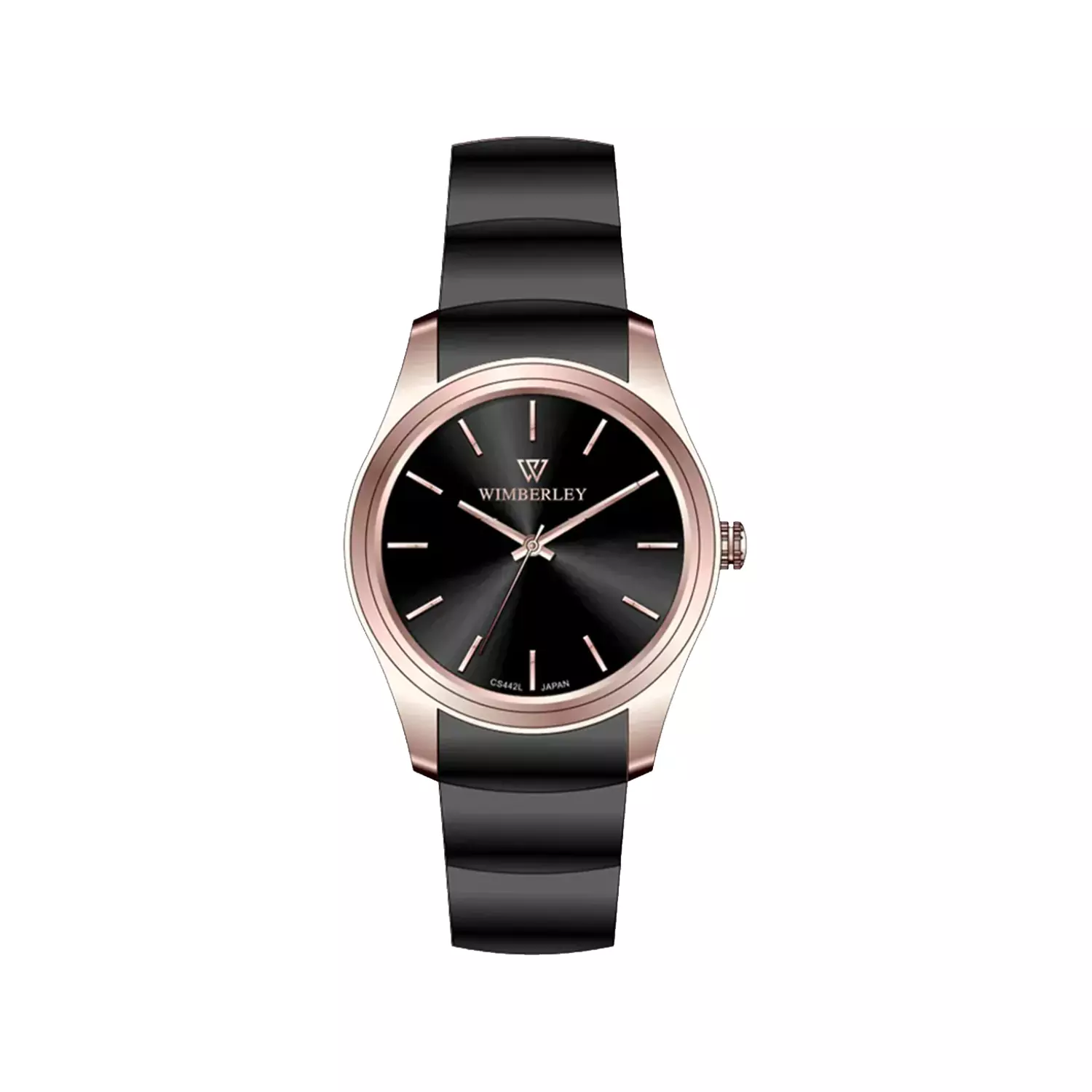 Wimberley-Watch-Code-WB-CS442L-Z1-1.webp ساعت مچی ویمبرلی زنانه فلزی مشکی قاب رزگلد WB-CS442L-Z - Image 1