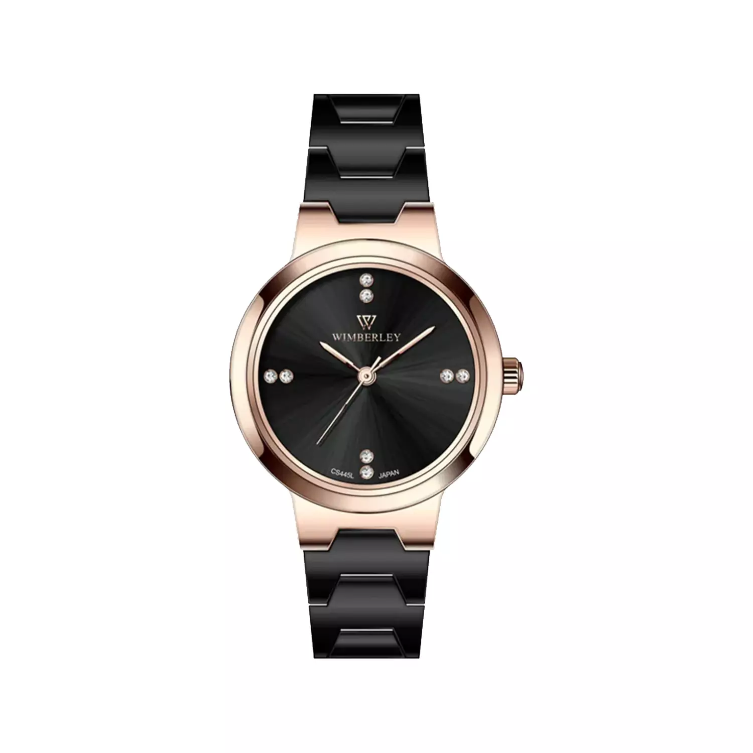 Wimberley-Watch-Code-WB-CS445L-A31-1.webp ساعت مچی ویمبرلی زنانه فلزی مشکی قاب رزگلد WB-CS445L-A3 - Image 1