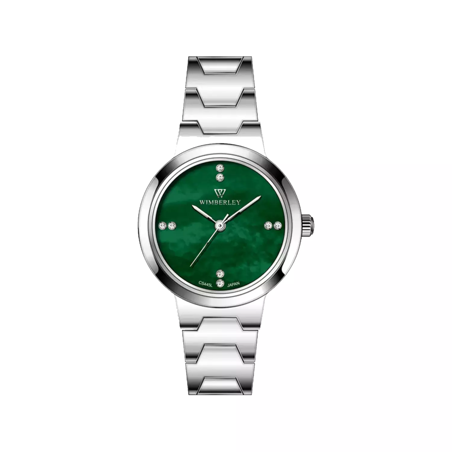 Wimberley-Watch-Code-WB-CS445L-C1-1.webp ساعت مچی ویمبرلی زنانه فلزی نقره ای صفحه سبز WB-CS445L-C - Image 1