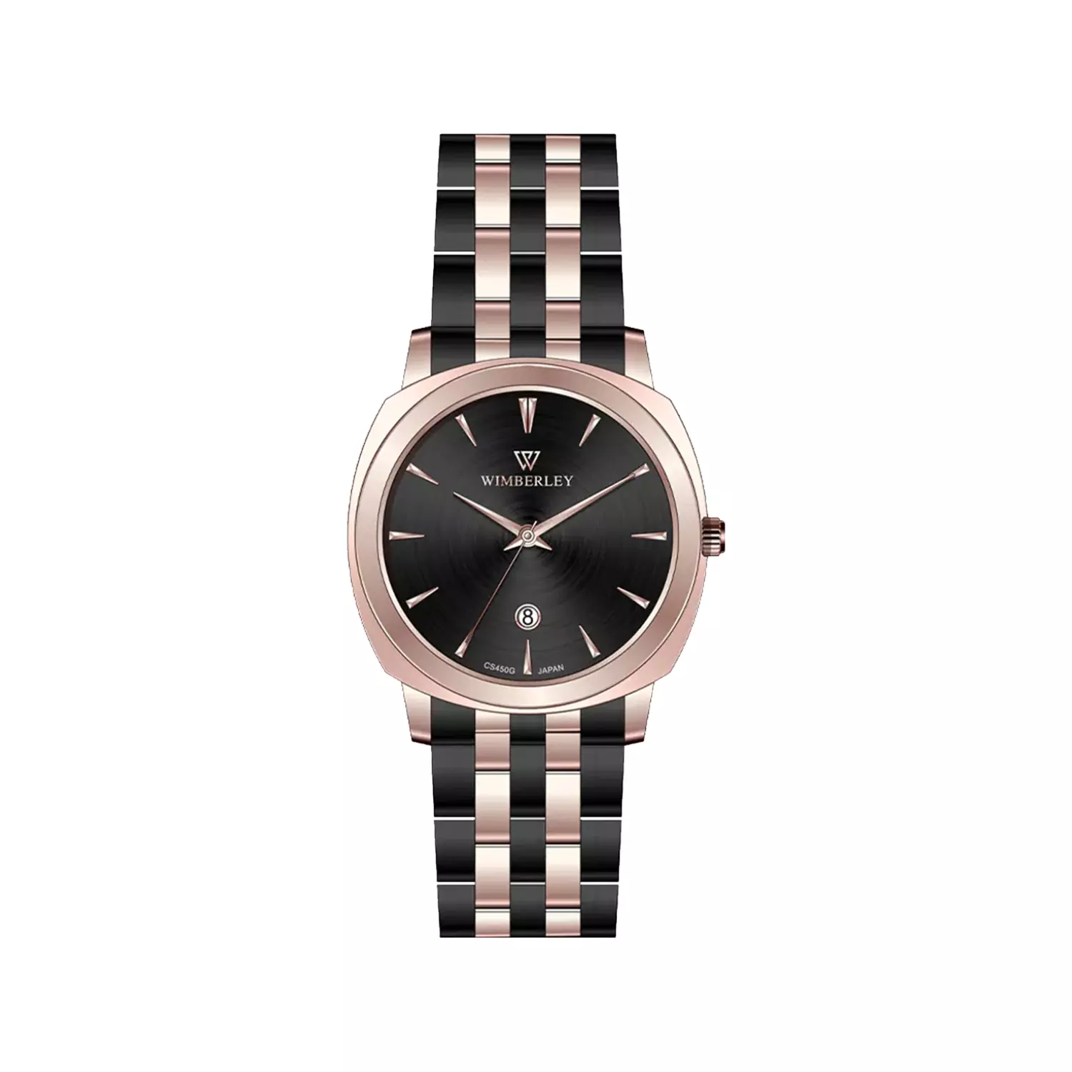 Wimberley-Watch-Code-WB-CS450G-A11-1.webp ساعت عقربه ای ویمبرلی مردانه فلزی مشکی رزگلد WB-CS450G-A1 - Image 1