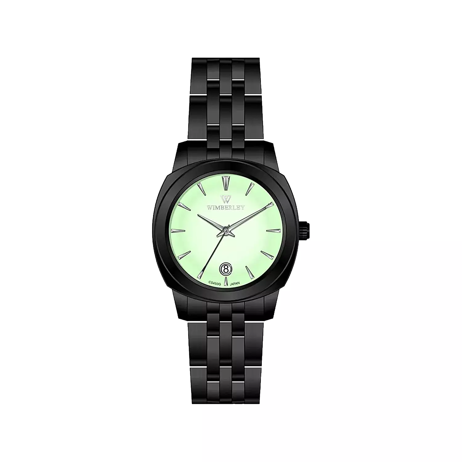 Wimberley-Watch-Code-WB-CS450L-W1-1.webp ساعت عقربه ای ویمبرلی زنانه فلزی مشکی صفحه سبز WB-CS450L-W - Image 1