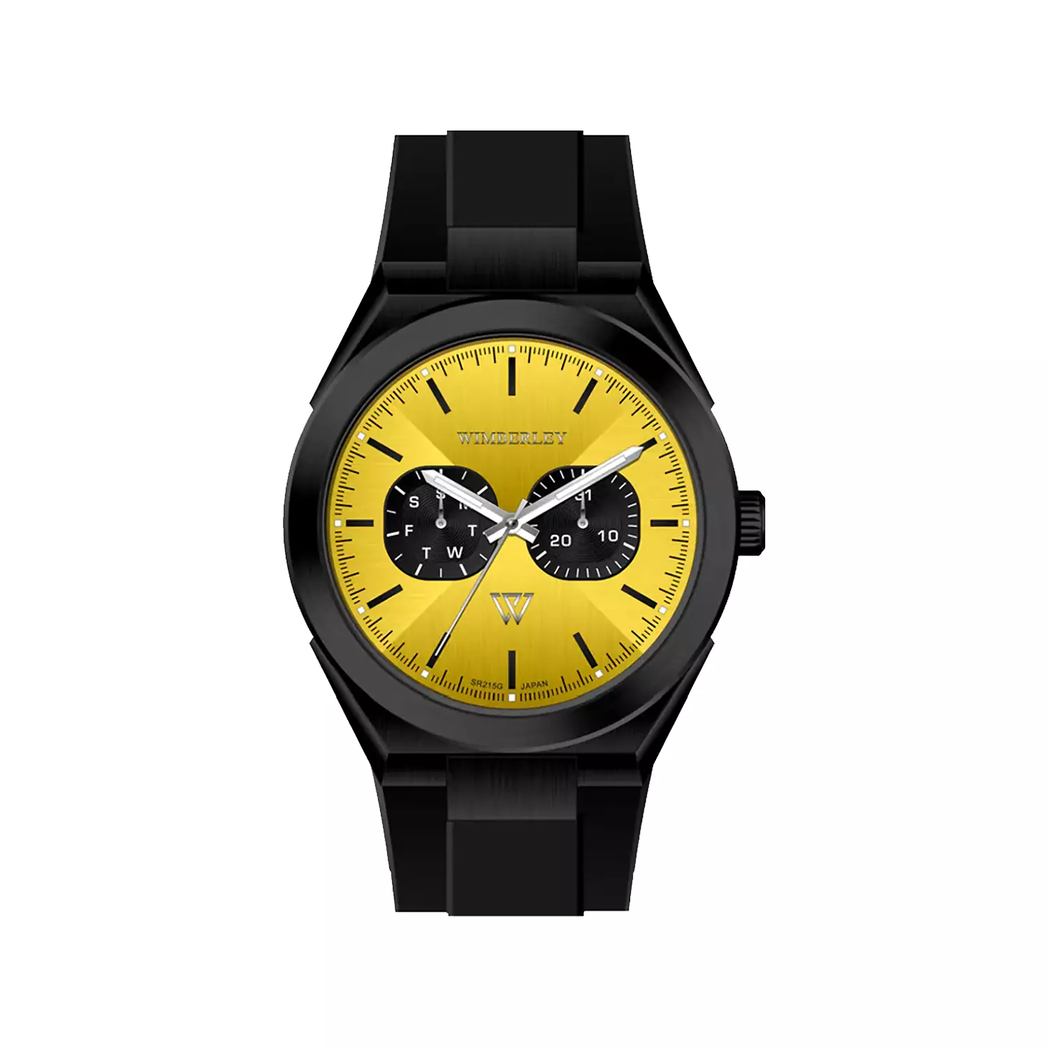 Wimberley-Watch-Code-WB-SR215G-D1.webp ساعت مچی مردانه ویمبرلی بند رابر مشکی صفحه زرد WB-SR215G-D - Image 1
