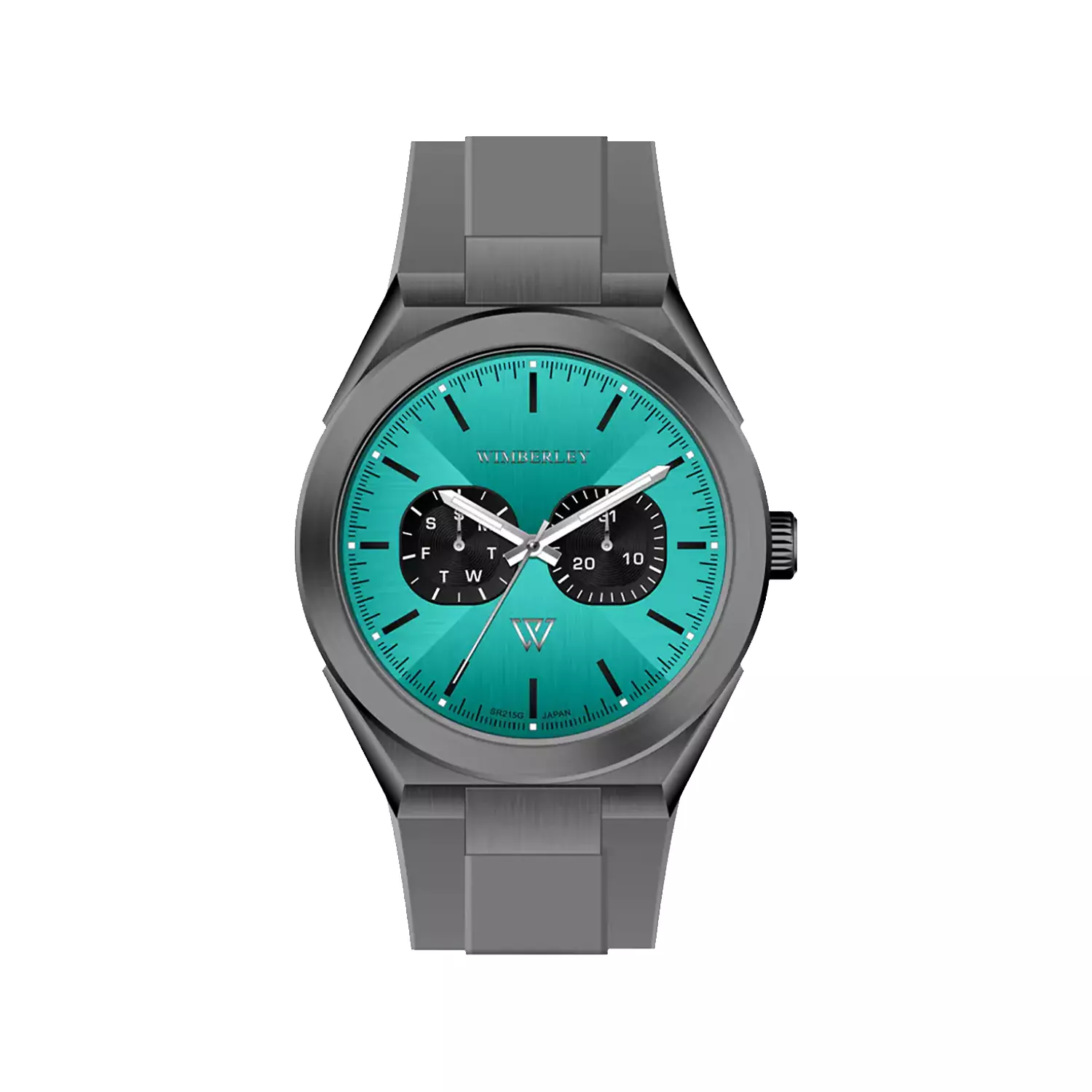 Wimberley-Watch-Code-WB-SR215G-X1.webp ساعت مچی مردانه ویمبرلی بند رابر طوسی صفحه تیفانی WB-SR215G-X - Image 1