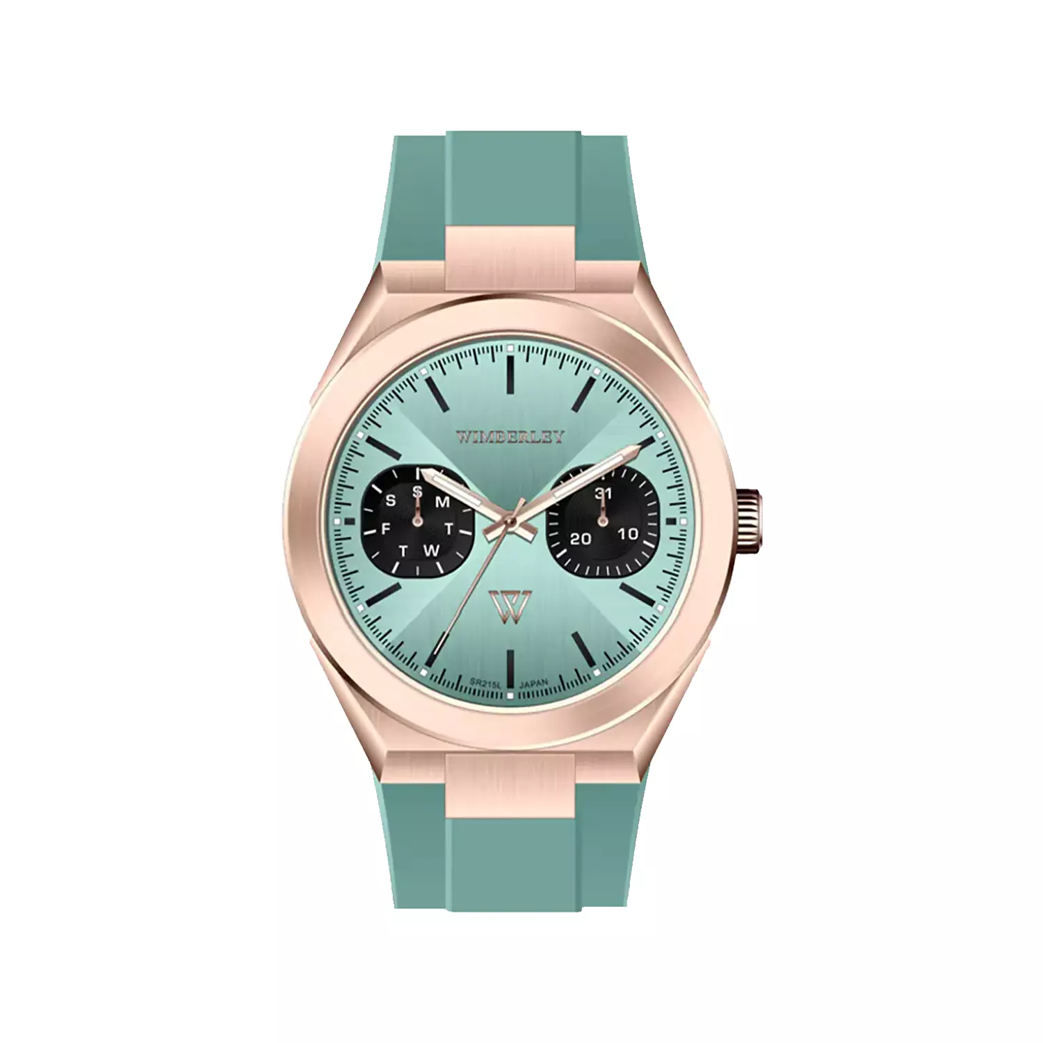 Wimberley-Watch-Code-WB-SR215L-T1.webp ساعت مچی زنانه ویمبرلی بند رابر تیفانی WB-SR215L-T - Image 1