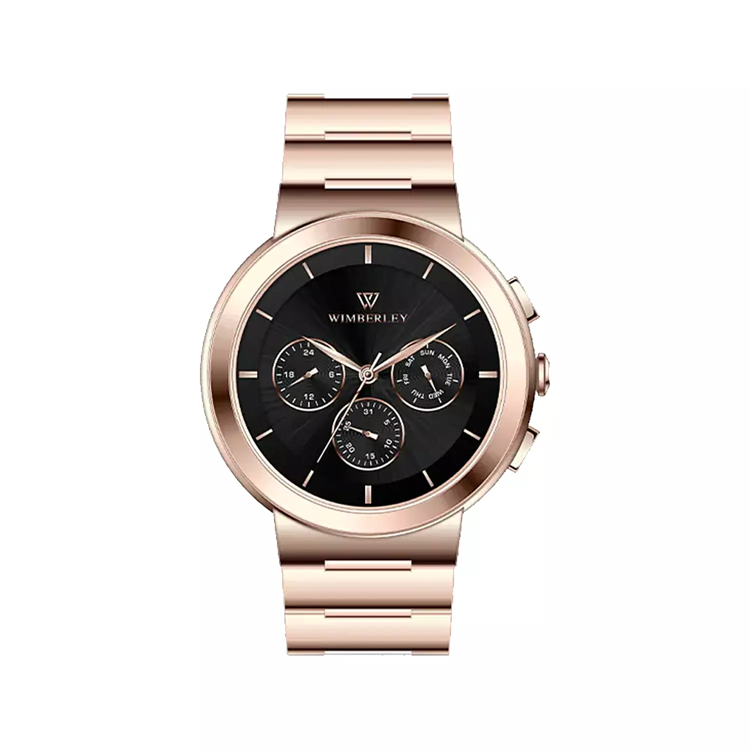 Wimberley-Watch-Code-WB-SS122G-T1.webp ساعت مچی مردانه ویمبرلی فلزی رزگلد صفحه مشکی WB-SS122G-T - Image 1