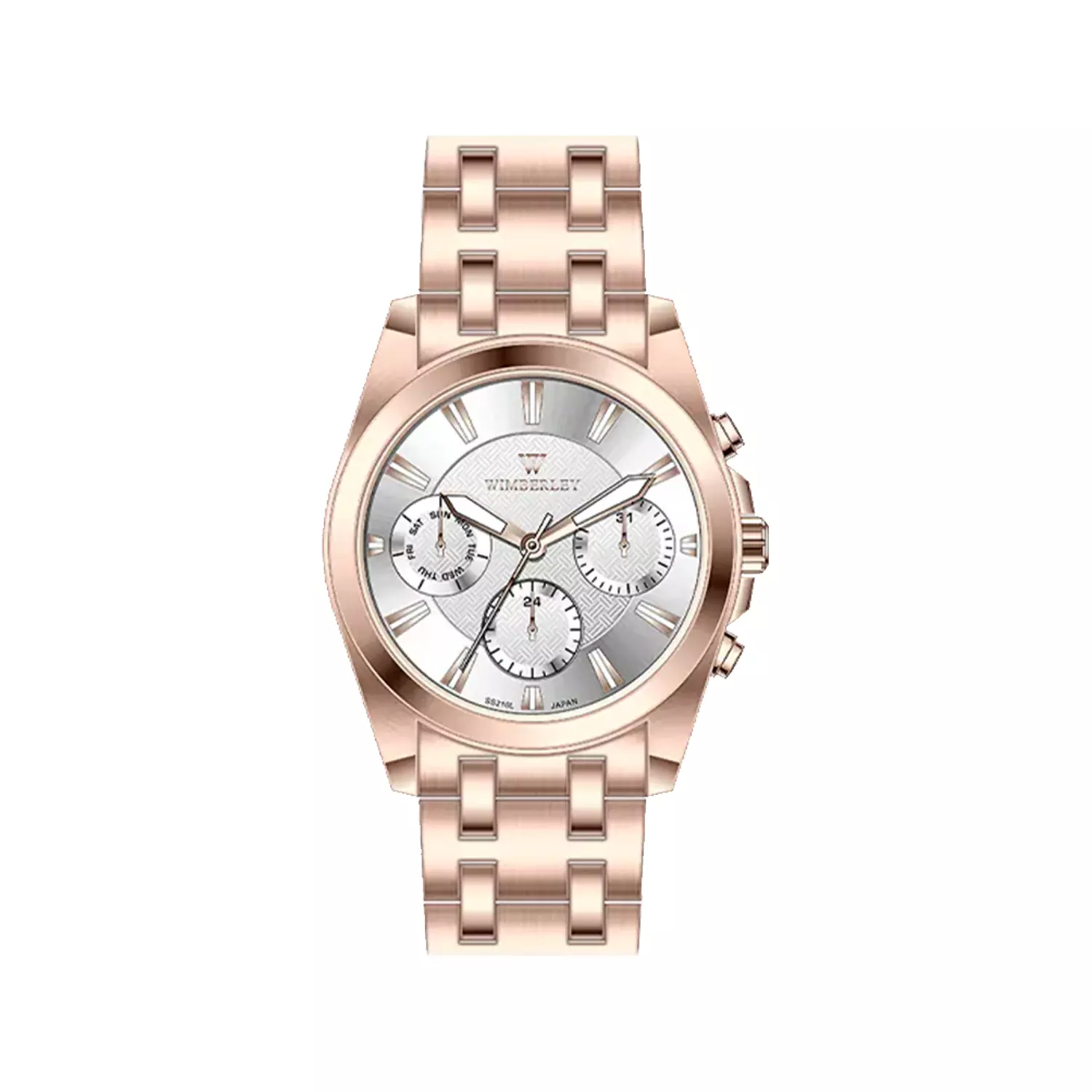 Wimberley-Watch-Code-WB-SS216L-H1.webp ساعت مچی زنانه ویمبرلی فلزی رزگلد صفحه سفید WB-SS216L-H - Image 1