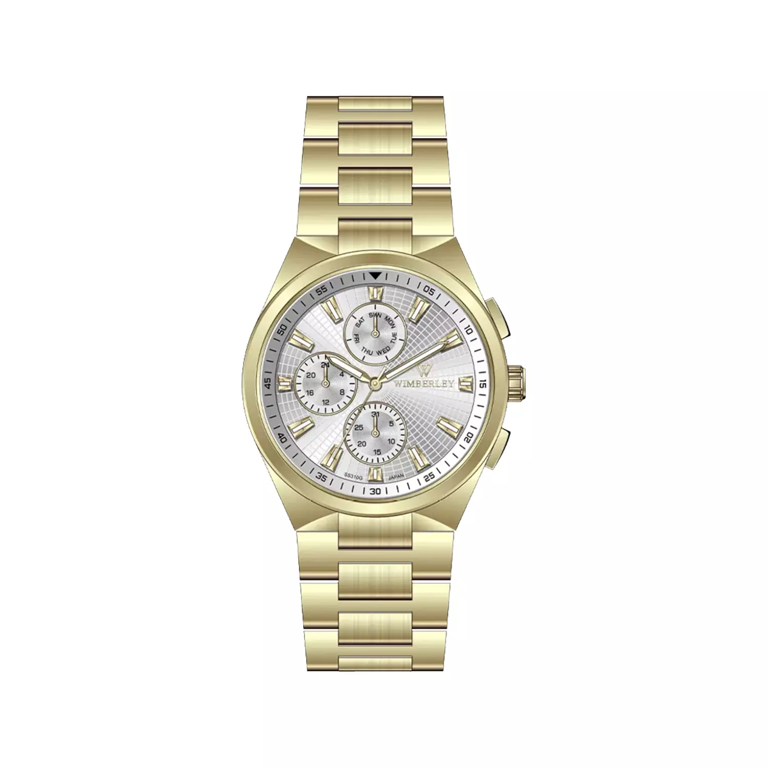 Wimberley-Watch-Code-WB-SS310G-H1.webp ساعت مچی مردانه ویمبرلی فلزی طلایی صفحه سفید WB-SS310G-H - Image 1