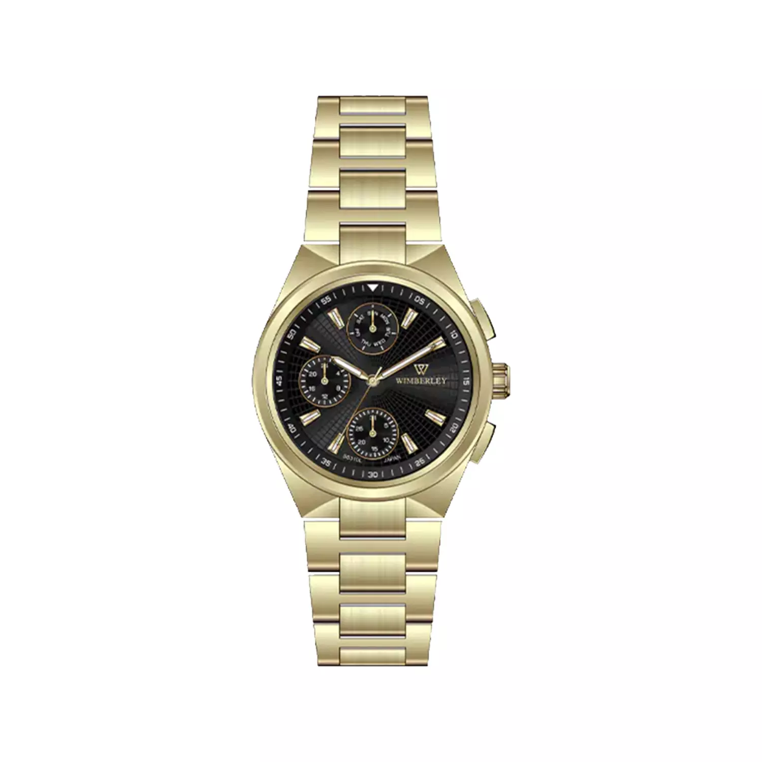 Wimberley-Watch-Code-WB-SS310L-I1.webp ساعت مچی زنانه ویمبرلی فلزی طلایی صفحه مشکی WB-SS310L-I - Image 1