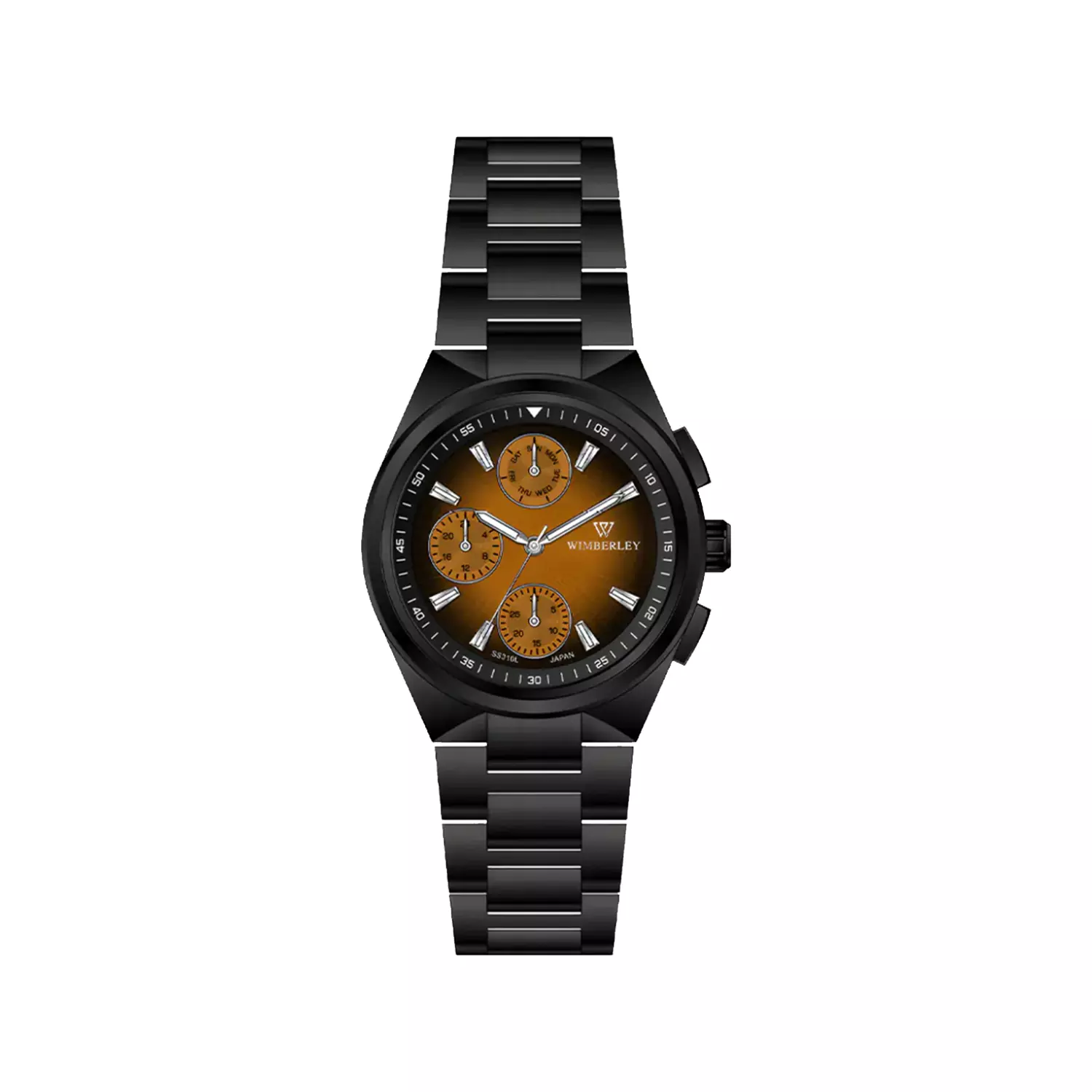 Wimberley-Watch-Code-WB-SS310L-O1.webp ساعت مچی زنانه ویمبرلی فلزی مشکی صفحه شامپاینی WB-SS310L-O - Image 1