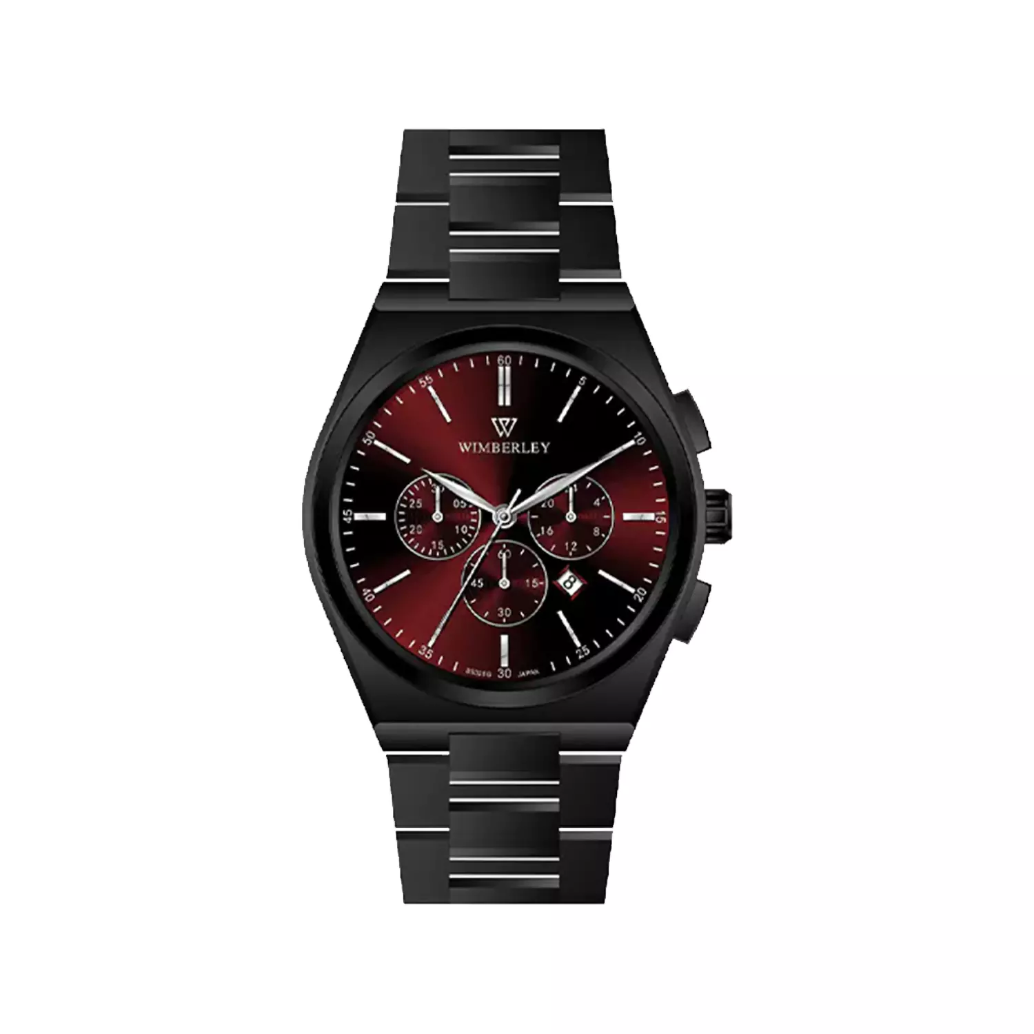 Wimberley-Watch-Code-WB-SS325G-P1.webp ساعت مچی مردانه ویمبرلی فلزی مشکی صفحه قرمز WB-SS325G-P - Image 1