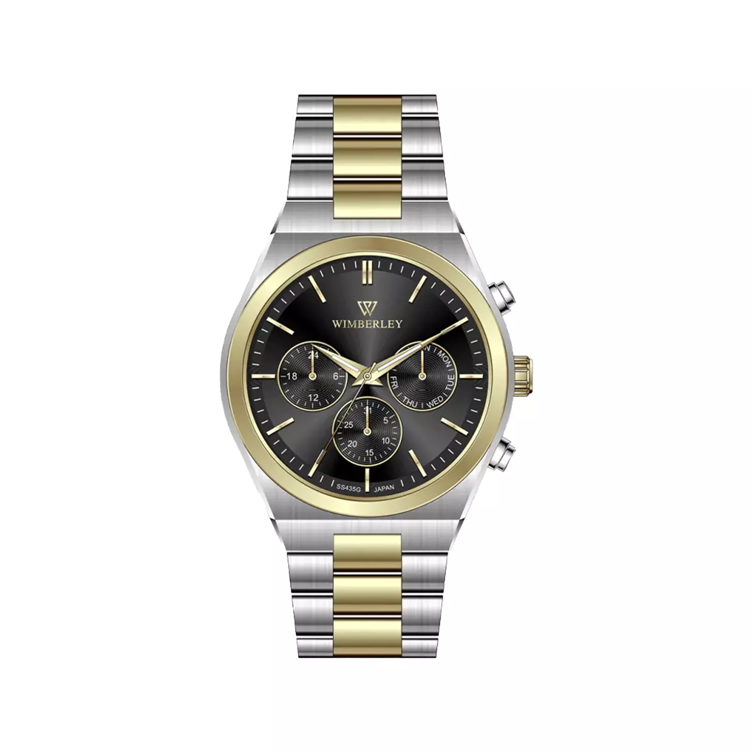 Wimberley-Watch-Code-WB-SS435G-Z1.webp ساعت مچی مردانه ویمبرلی فلزی نقره ای طلایی WB-SS435G-Z - Image 1