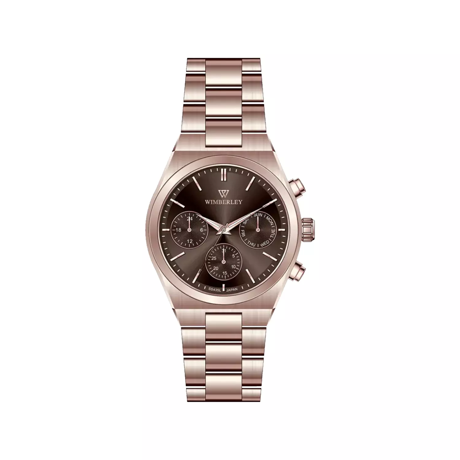Wimberley-Watch-Code-WB-SS435L-A71.webp ساعت مچی عقربه ای زنانه ویمبرلی فلزی رزگلد WB-SS435L-A7 - Image 1