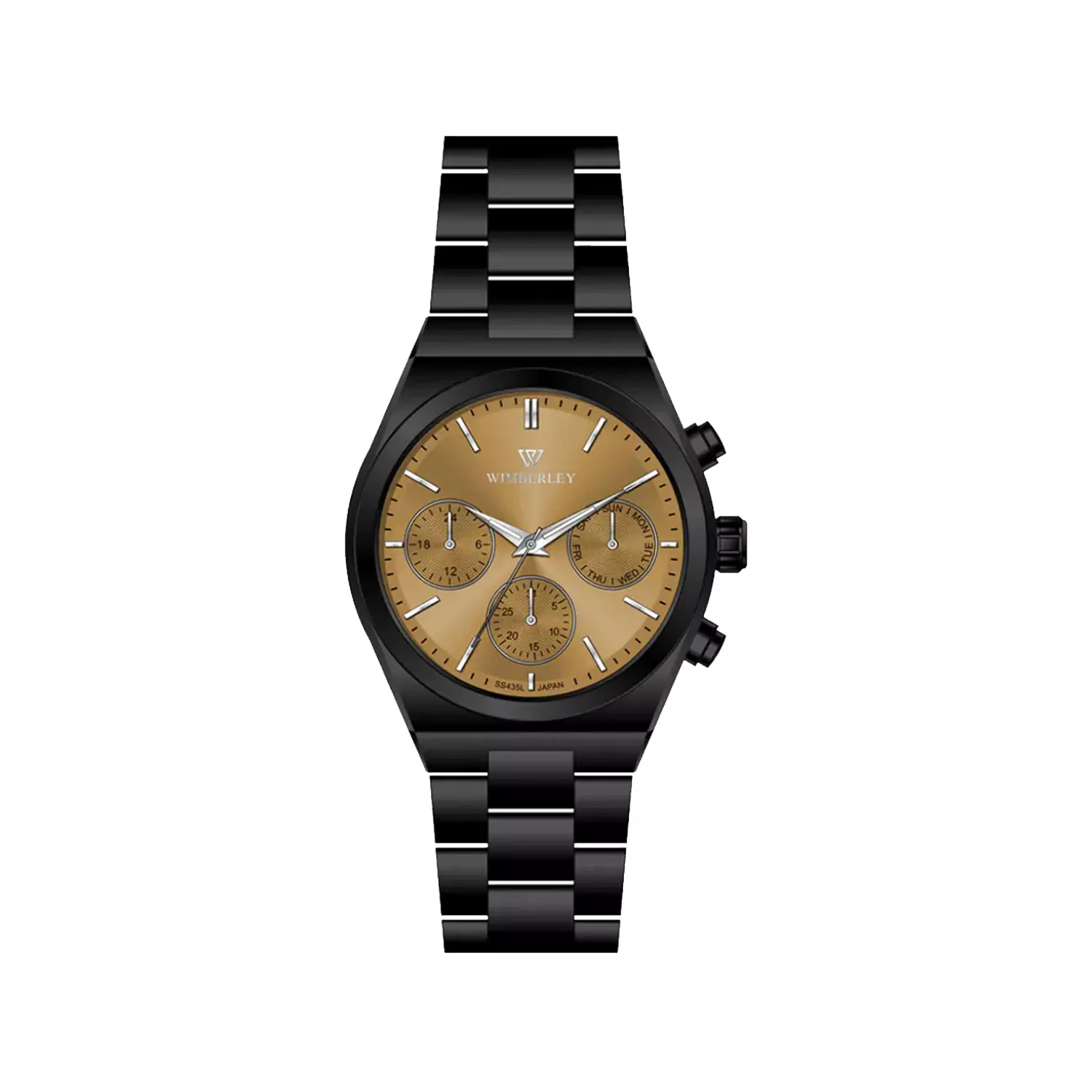 Wimberley-Watch-Code-WB-SS435L-U1.webp ساعت مچی زنانه ویمبرلی فلزی مشکی صفحه کرم WB-SS435L-U - Image 1
