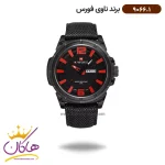 ساعت مردانه نیوی فورس بند برزنت مشکی قرمز 9066/1