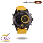 ساعت مردانه نیوی فورس دو زمانه زرد بند رابر 9199