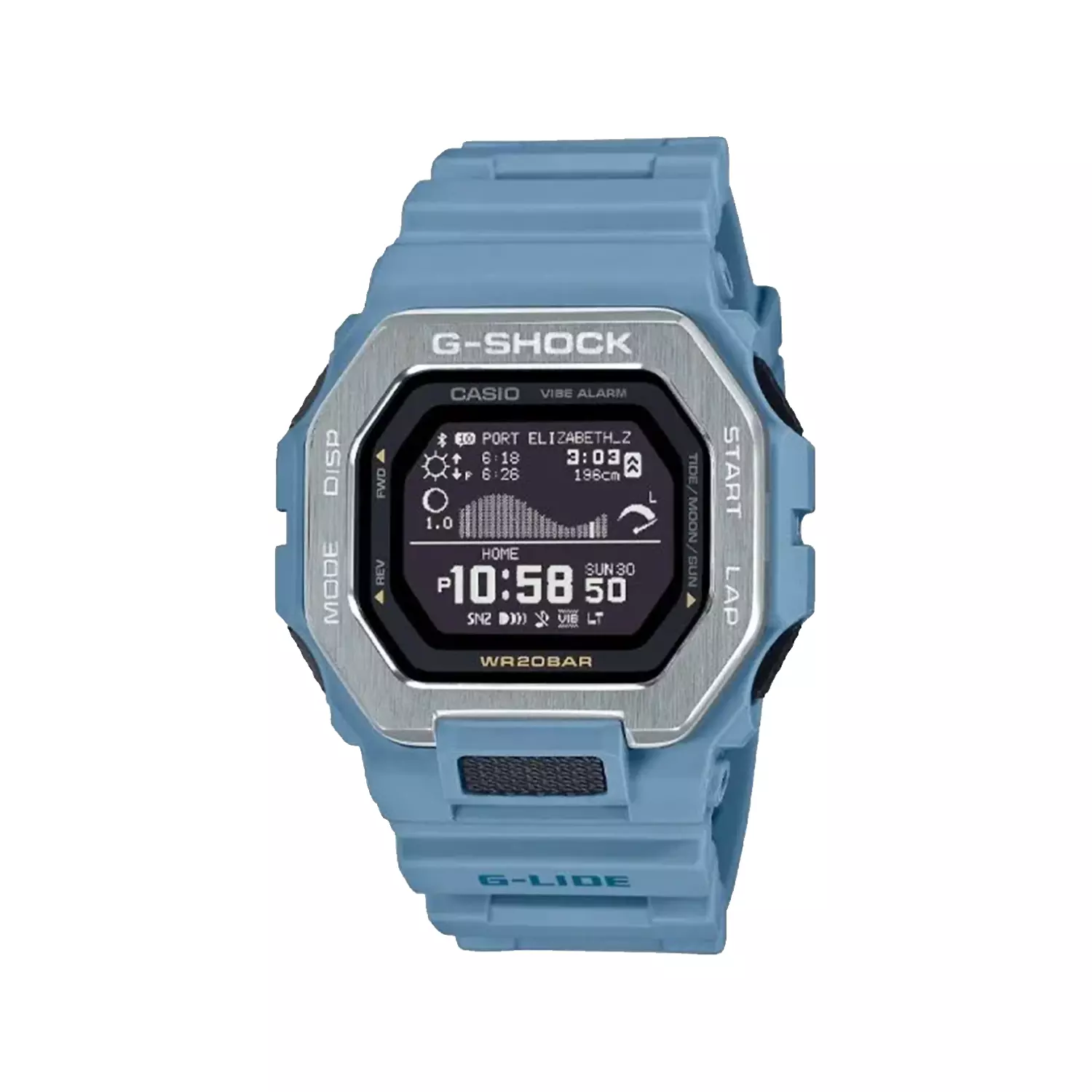 Casio-G-Shock-Watch-Code-GBX-100-2A1.webp ساعت مچی کاسیو جی شاک بند رابر آبی دیجیتال GBX-100-2A - Image 1