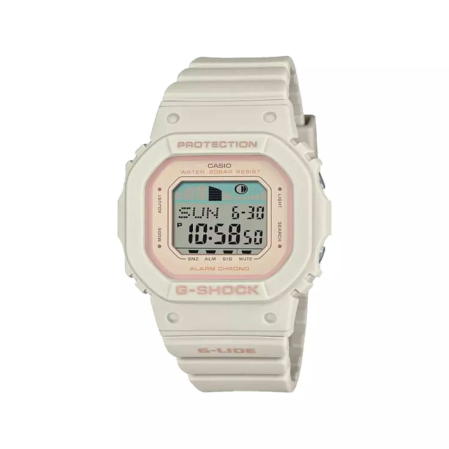 Casio-G-Shock-Watch-Code-GLX-S5600-71.webp ساعت کاسیو جی شاک بند رابر دیجیتال کرم GLX-S5600-7 - Image 1