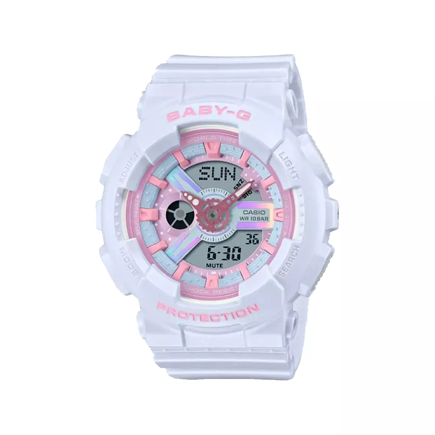 Casio-Watch-Code-BA-110FH-2A1.webp ساعت کاسیو بیبی جی زنانه بند رابر آبی دو زمانه BA-110FH-2A - Image 1