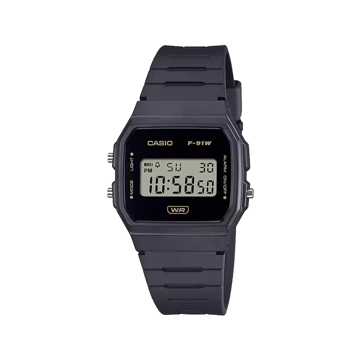 Casio-Watch-Code-F-91WB-8A1.webp ساعت مچی کاسیو بند رابر مشکی دیجیتالی F-91WB-8A - Image 1