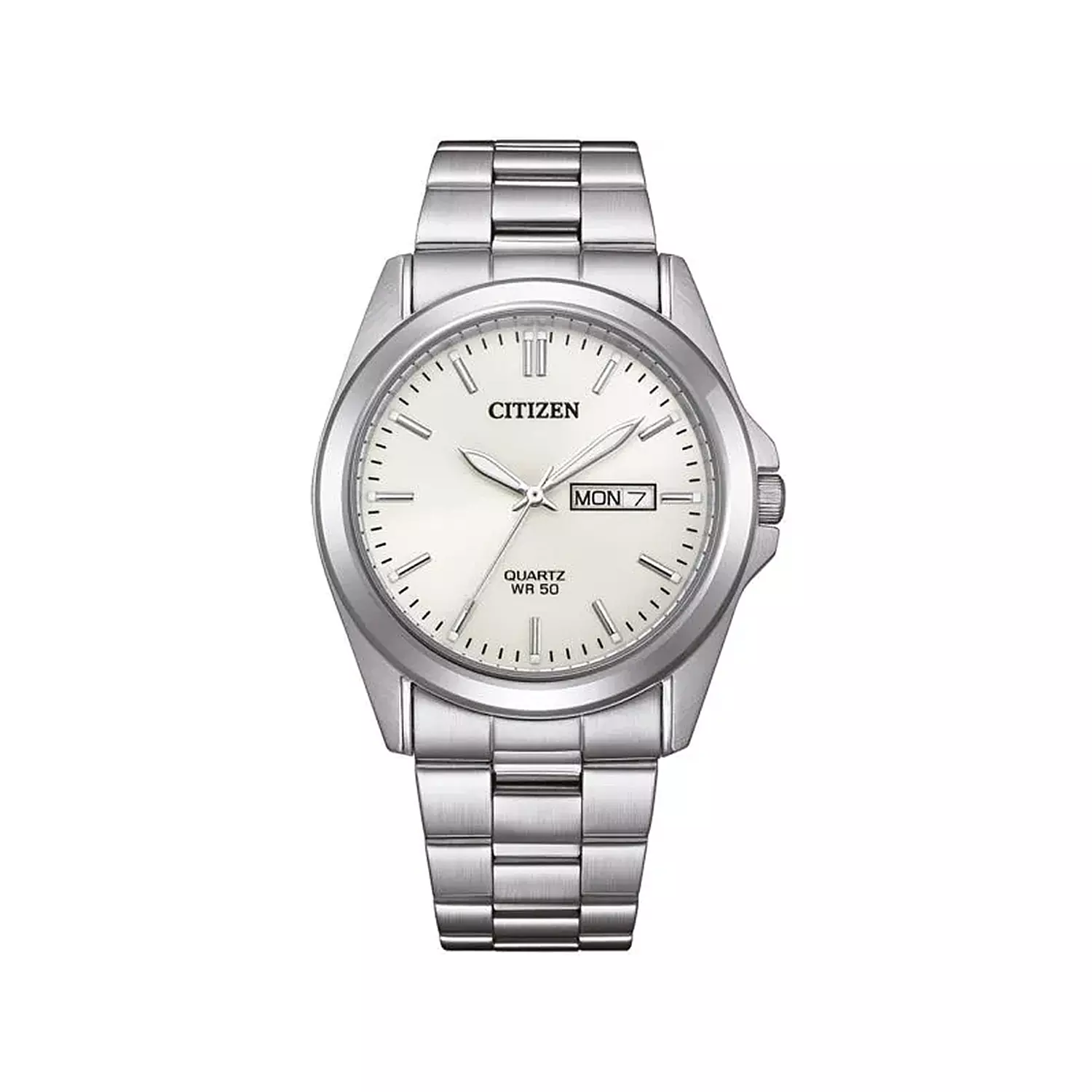 Citizen-Watch-Code-BF0581-54A1.webp ساعت مچی سیتیزن مردانه فلزی نقره ای صفحه سفید BF0581-54A - Image 1