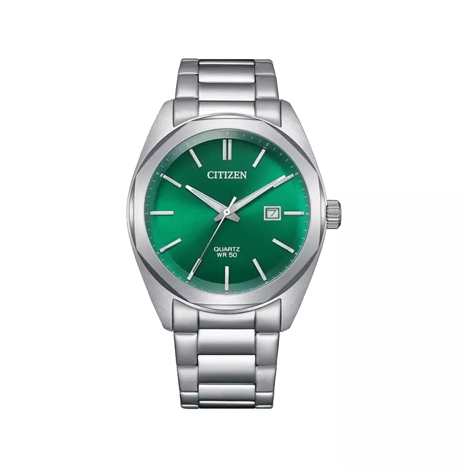 Citizen-Watch-Code-BI5110-54X1.webp ساعت مچی سیتیزن مردانه فلزی نقره ای صفحه سبز BI5110-54X - Image 1