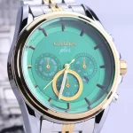 ساعت مچی سیتیزن مردانه فلزی نقره ای طلایی صفحه سبز G 2025-9/2 - Image 2