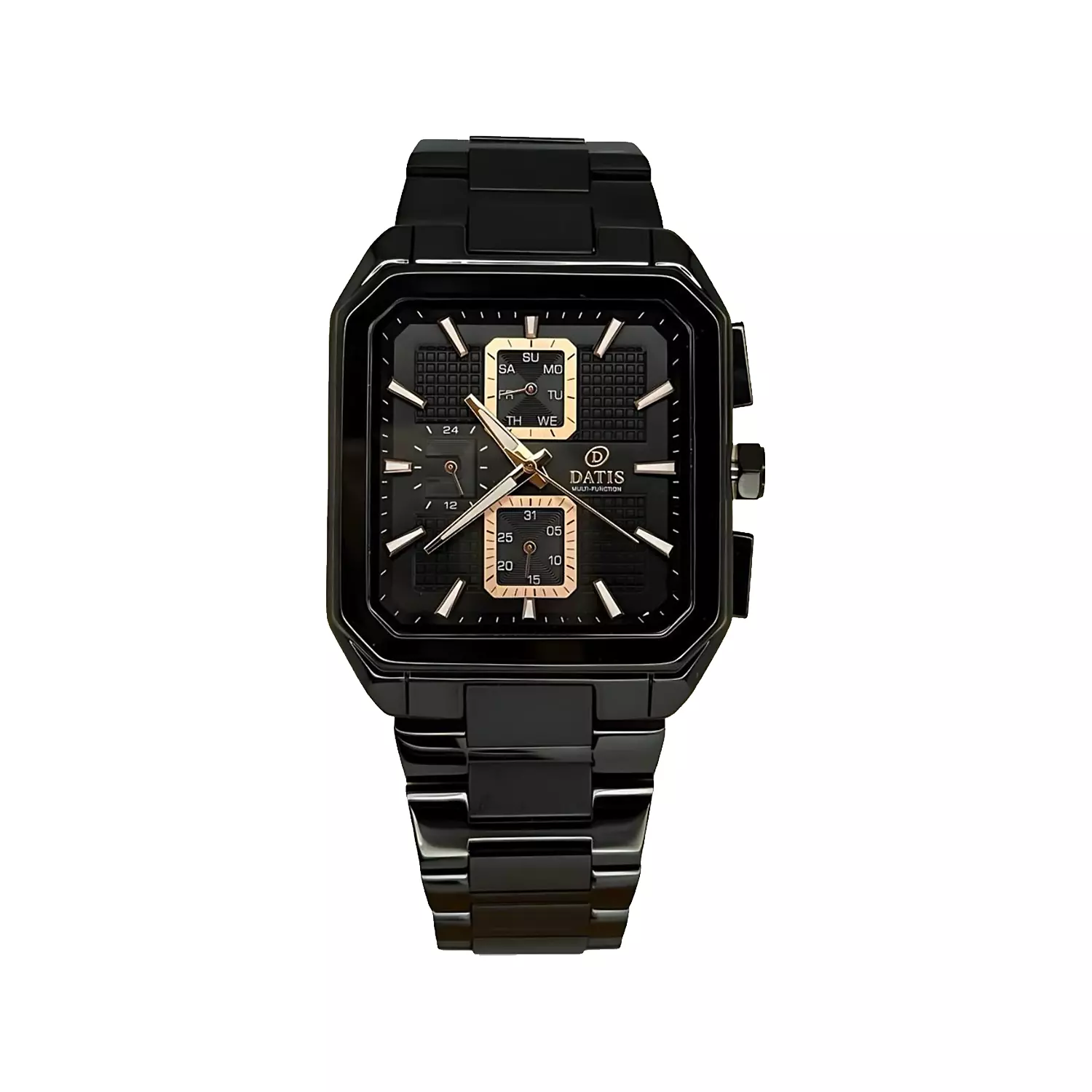 Datis-Watch-Code-89991.webp ساعت مچی داتیس مردانه فلزی مشکی قاب مربع 8999 - Image 1