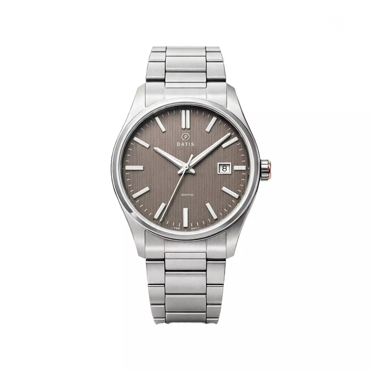 Datis-Watch-Code-90075.webp ساعت مچی داتیس مردانه فلزی نقره ای صفحه کرم 9007 - Image 1