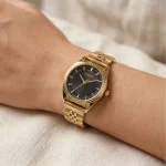 ساعت مچی اسپریت زنانه فلزی طلایی صفحه مشکی L 4112/4 - Image 2