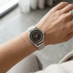 ساعت مچی اسپریت زنانه فلزی صفحه مشکی قاب چندضلعی L 4117/1 - Image 2