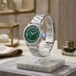 ساعت مچی اسپریت زنانه فلزی صفحه سبز قاب چندضلعی L 4117/2 - Image 3