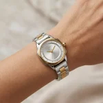 ساعت مچی اسپریت زنانه فلزی نقره ای طلایی قاب چندضلعی L 4117/9 - Image 2