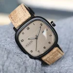 ساعت مچی مردانه جولیوس بند چرم قهوه ای قاب مربع JAH-123B - Image 2