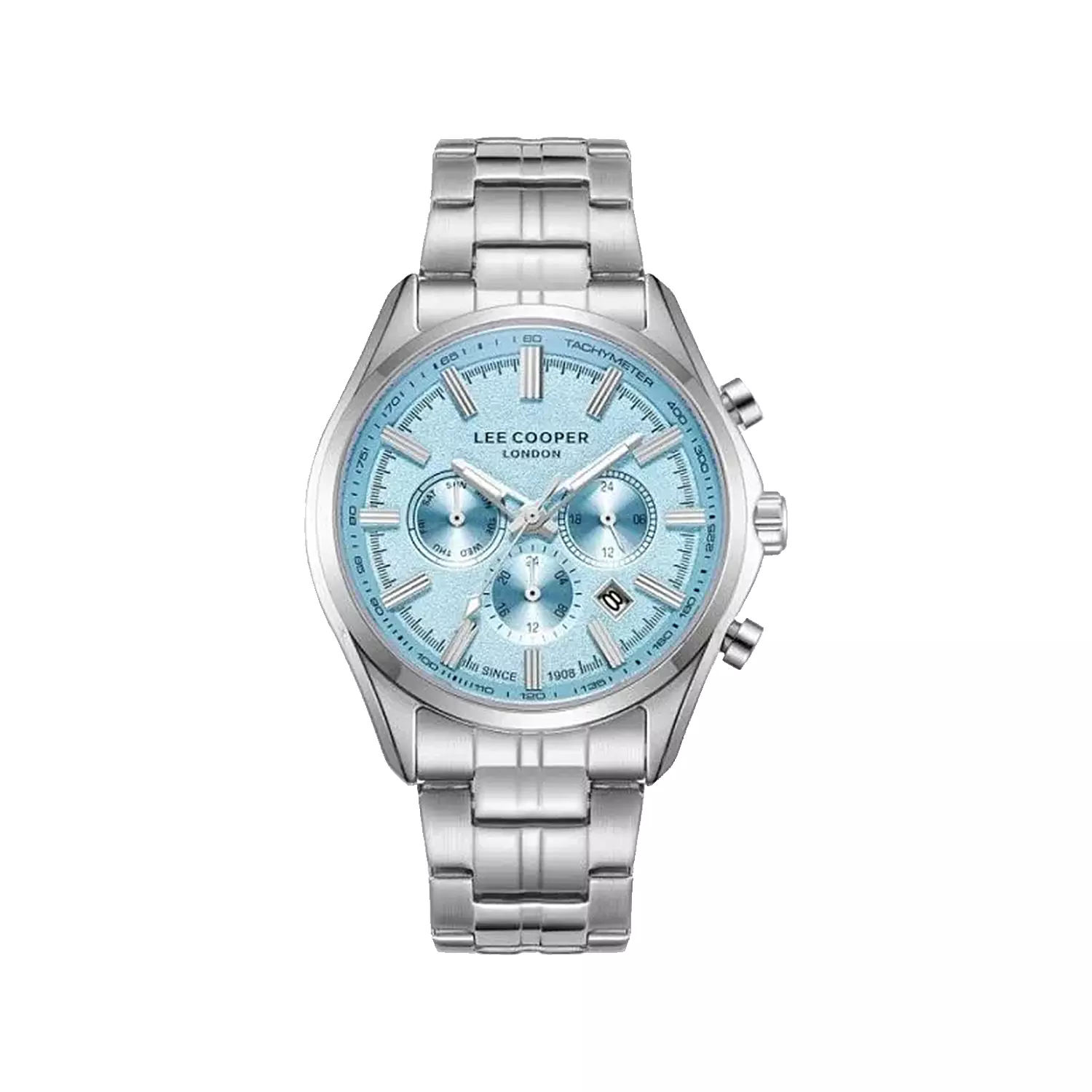 Lee-Cooper-Watch-Code-8199.3001.webp ساعت مچی مردانه لی کوپر فلزی نقره ای صفحه آبی 8199.300 - Image 1