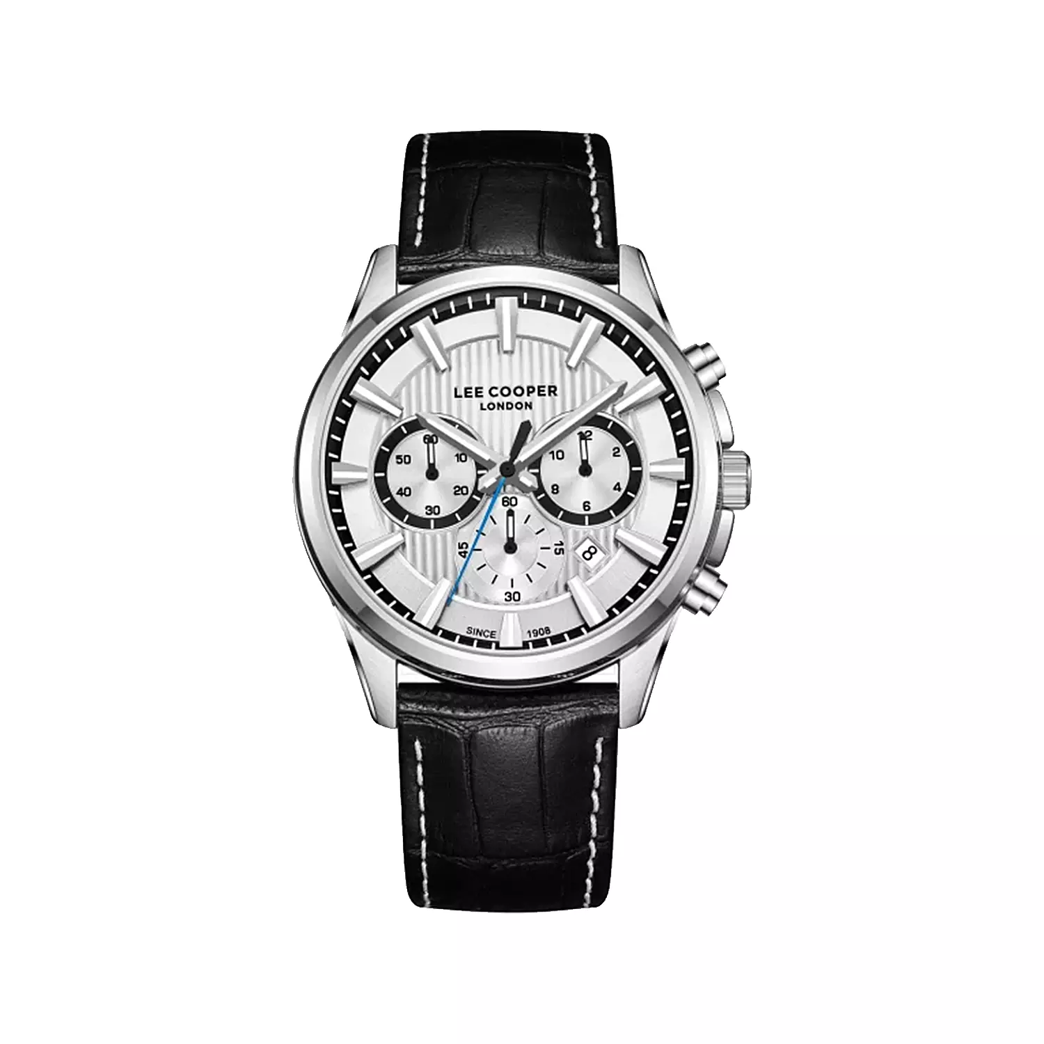 Lee-Cooper-Watch-Code-LC08239.3311.webp ساعت مچی مردانه لی کوپر بند چرم مشکی کرنوگراف LC08239.331 - Image 1