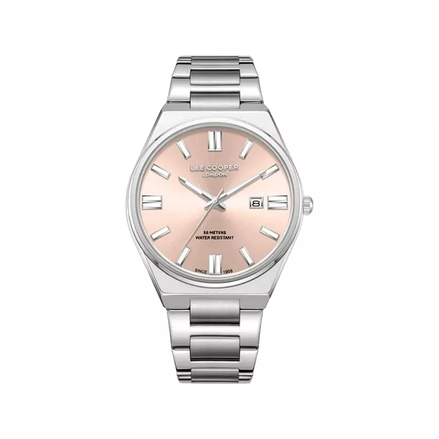 Lee-Cooper-Watch-Code-LC08262.3101.webp ساعت مچی مردانه لی کوپر فلزی نقره ای صفحه بژ LC08262.310 - Image 1