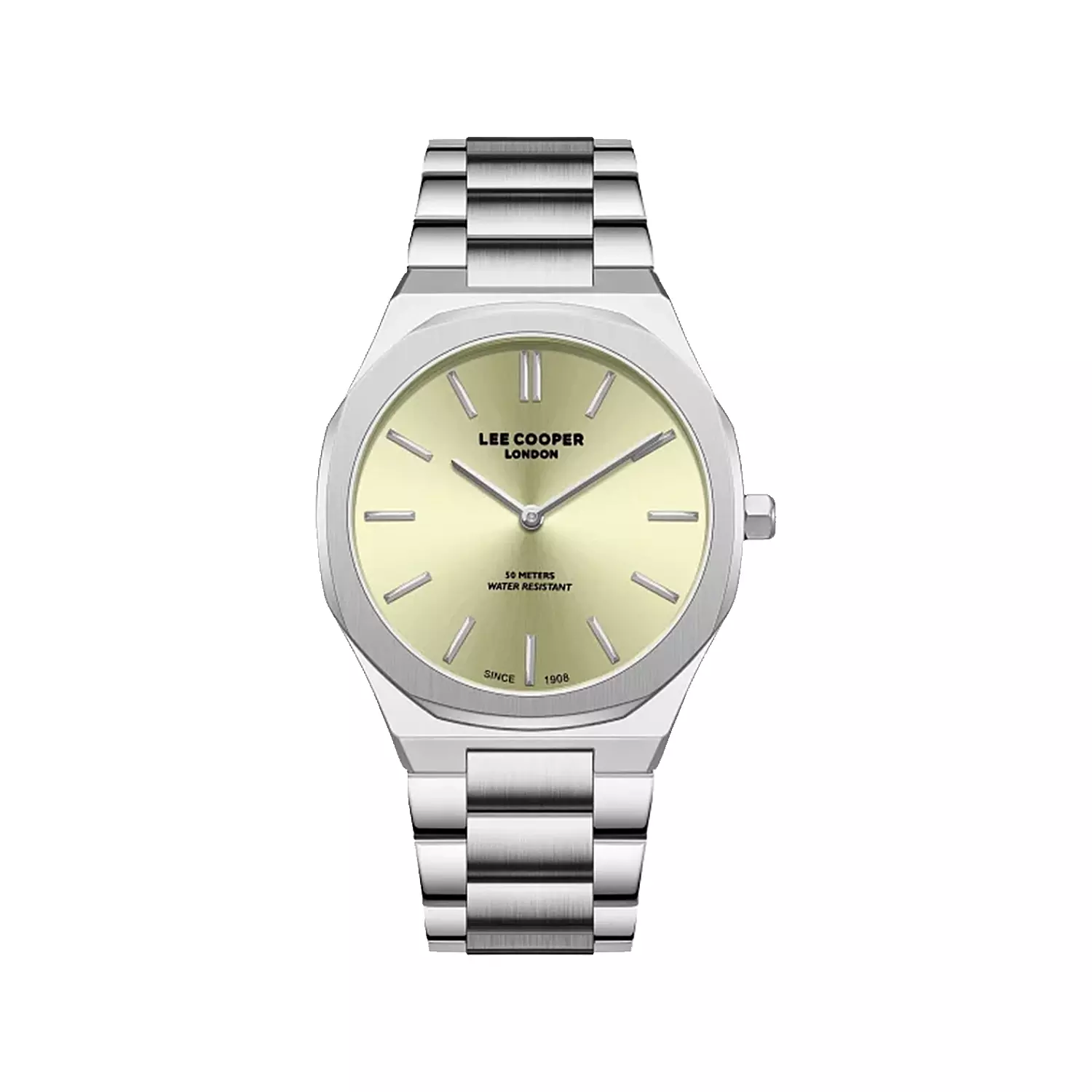 Lee-Cooper-Watch-Code-LC08275.3101.webp ساعت مچی مردانه لی کوپر فلزی نقره ای صفحه سبز LC08275.310 - Image 1