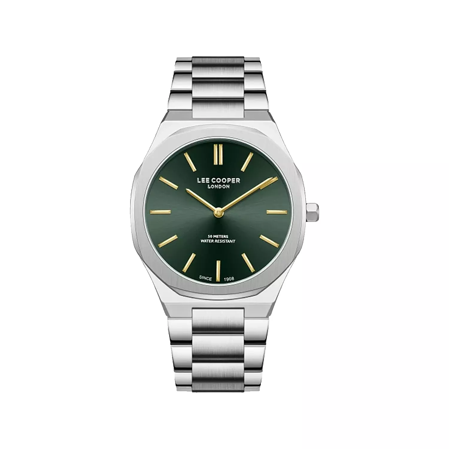 Lee-Cooper-Watch-Code-LC08275.3701.webp ساعت مچی مردانه لی کوپر فلزی نقره ای صفحه سبز LC08275.370 - Image 1