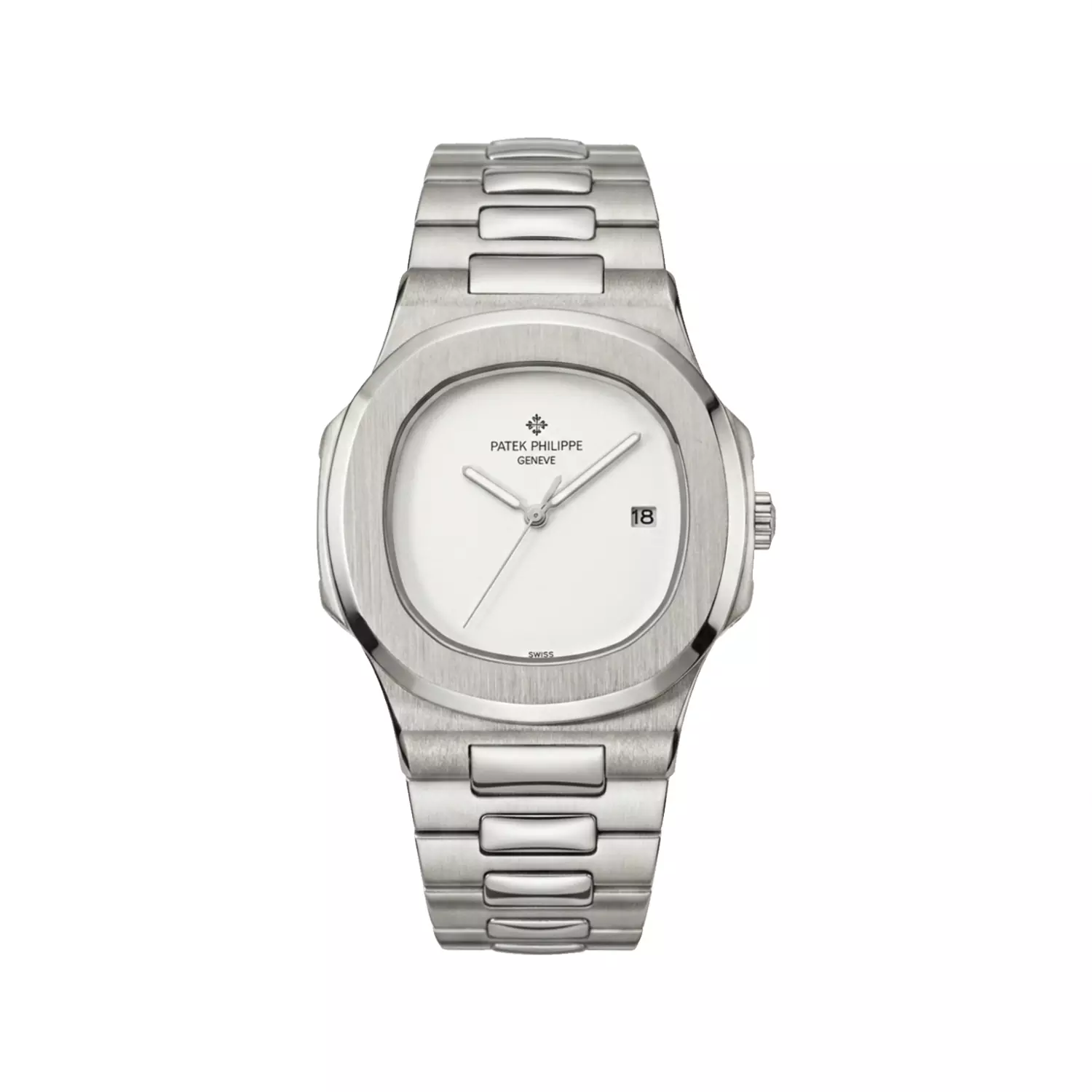 Patek-Philippe-Watch-Code-M-8058.331.webp ساعت مچی پتک فیلیپ مردانه فلزی نقره ای صفحه سفید M 8058/33 - Image 1