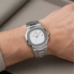 ساعت مچی پتک فیلیپ مردانه فلزی نقره ای صفحه سفید M 8058/33 - Image 2