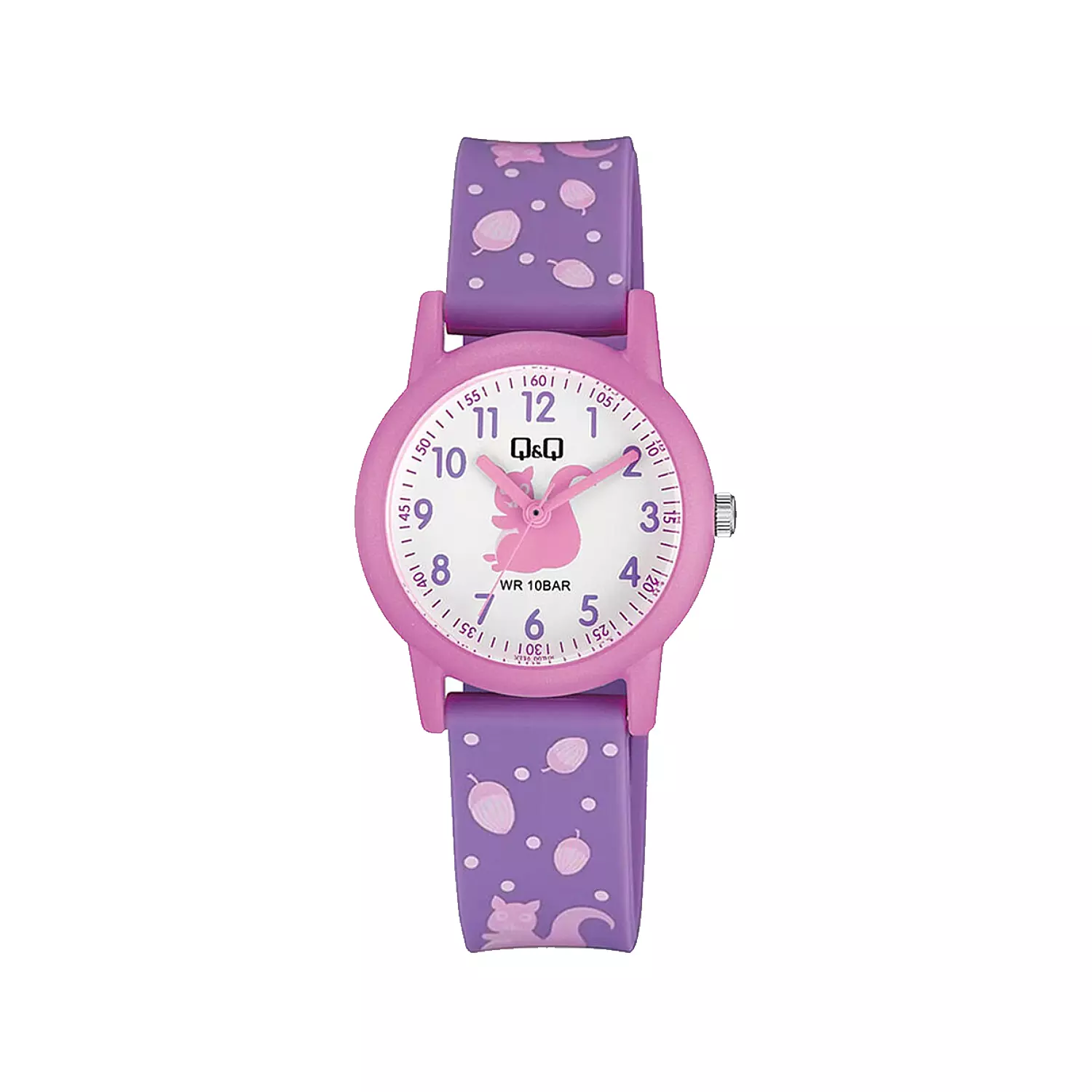 QQ-Watch-Code-V23A-007VY1.webp ساعت مچی بچگانه کیو اند کیو بند رابر بنفش V23A-007VY - Image 1