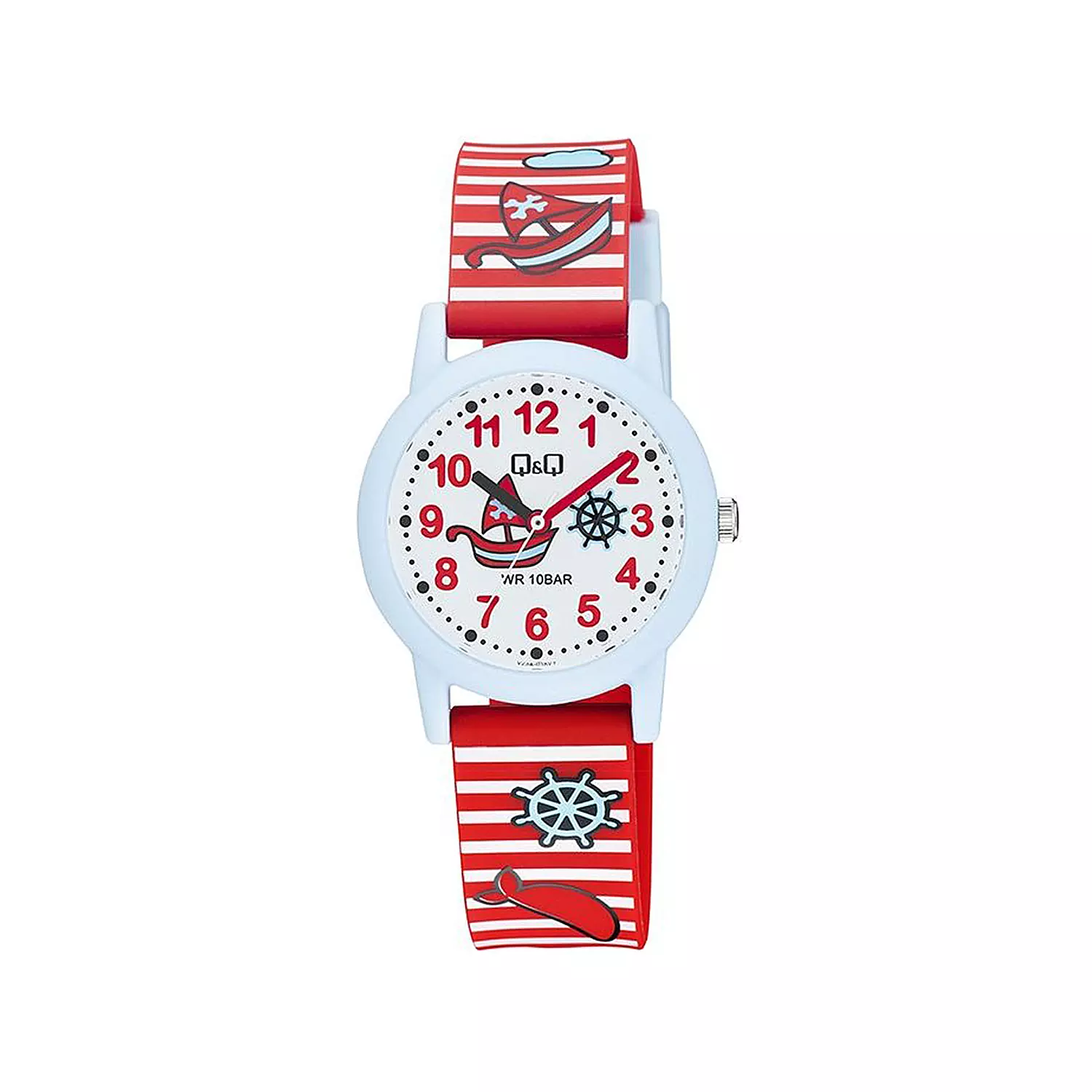 QQ-Watch-Code-V23A-018VY1.webp ساعت مچی بچگانه کیو اند کیو بند رابر قرمز طرح کشتی V23A018VY - Image 1