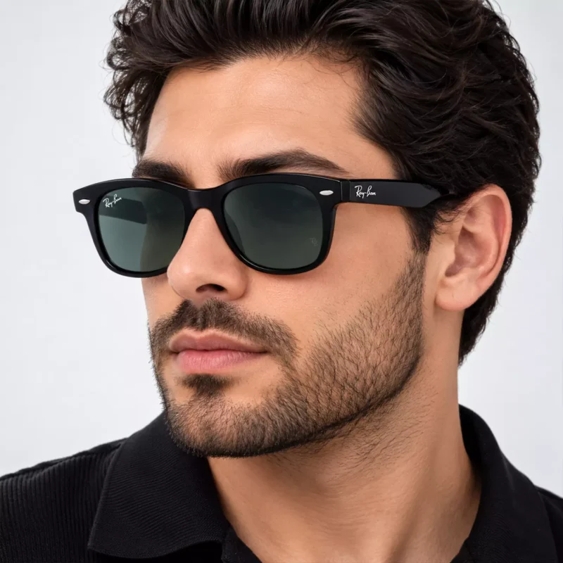 عینک آفتابی ری بن فریم مشکی اورجینال کد RB 2132 1 Ray Ban Sunglasses Code RB 21323