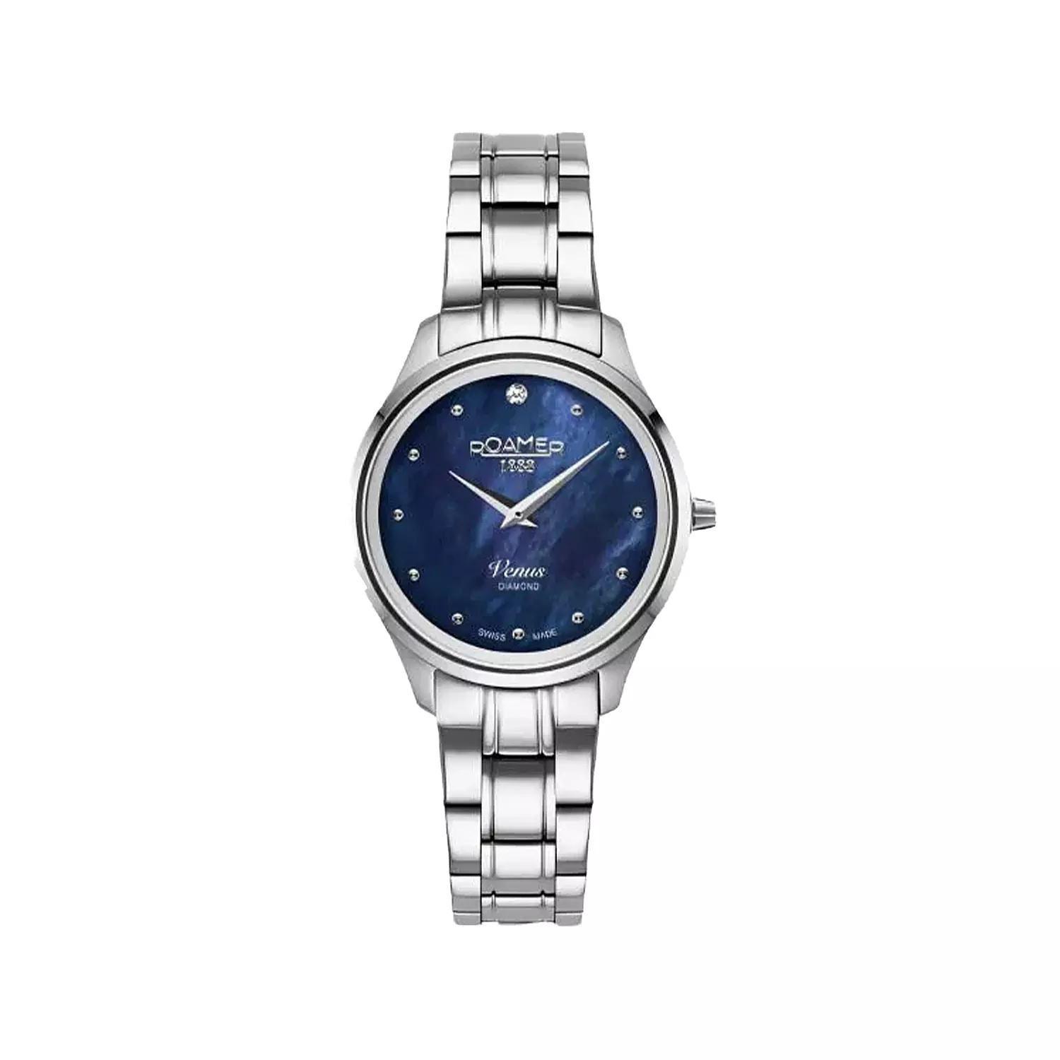 Roamer-Watch-Code-6018574149201.webp ساعت مچی زنانه رومر فلزی نقره ای صفحه سرمه ای 601857414920 - Image 1